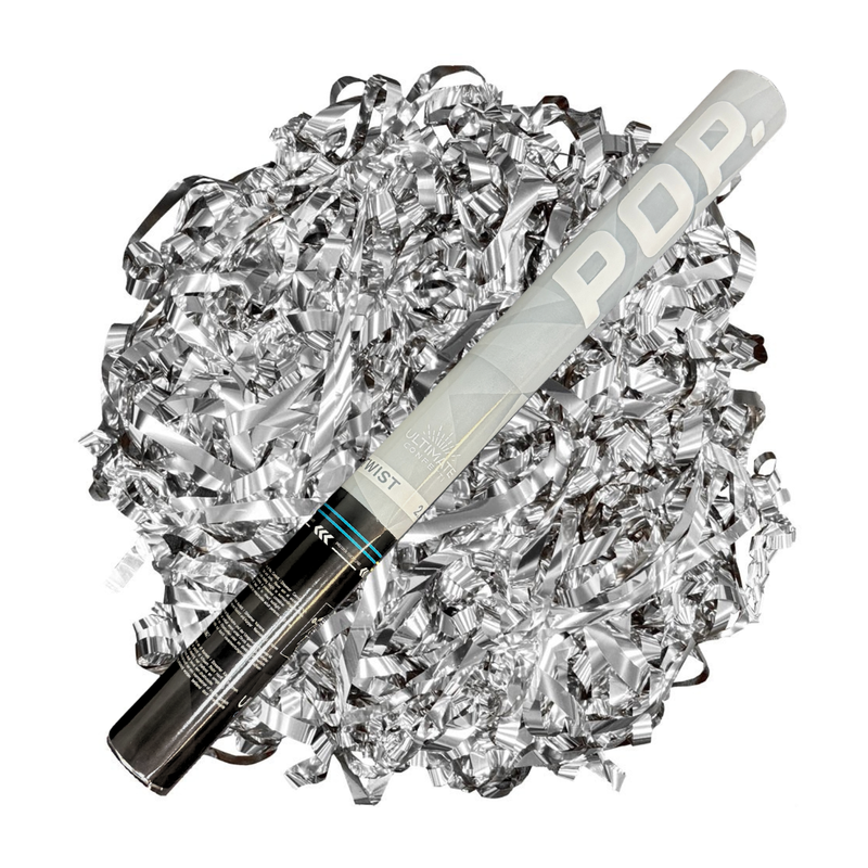 Silver Metallic Streamers - Handheld Streamer POP Cannon (24")