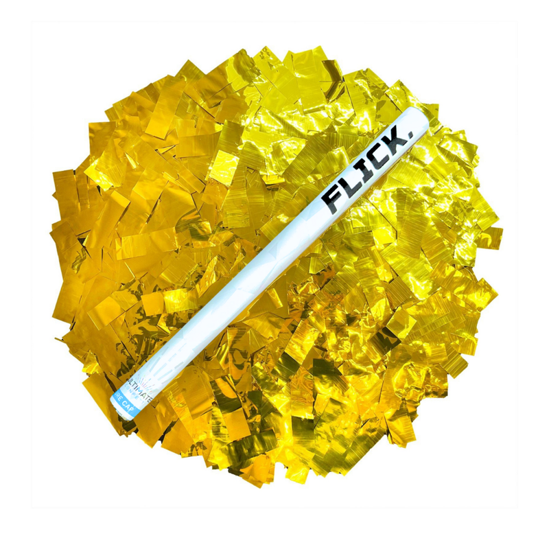 Gold Metallic Foil Confetti Flick Stick - 14" (Pack of 8)