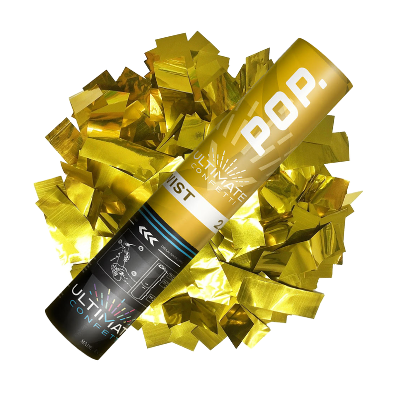 Gold Metallic Confetti Handheld POP Cannon (12")
