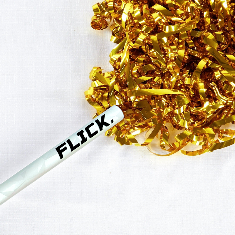 Gold Metallic Foil Streamer Flick Stick - 14" (Pack of 8)