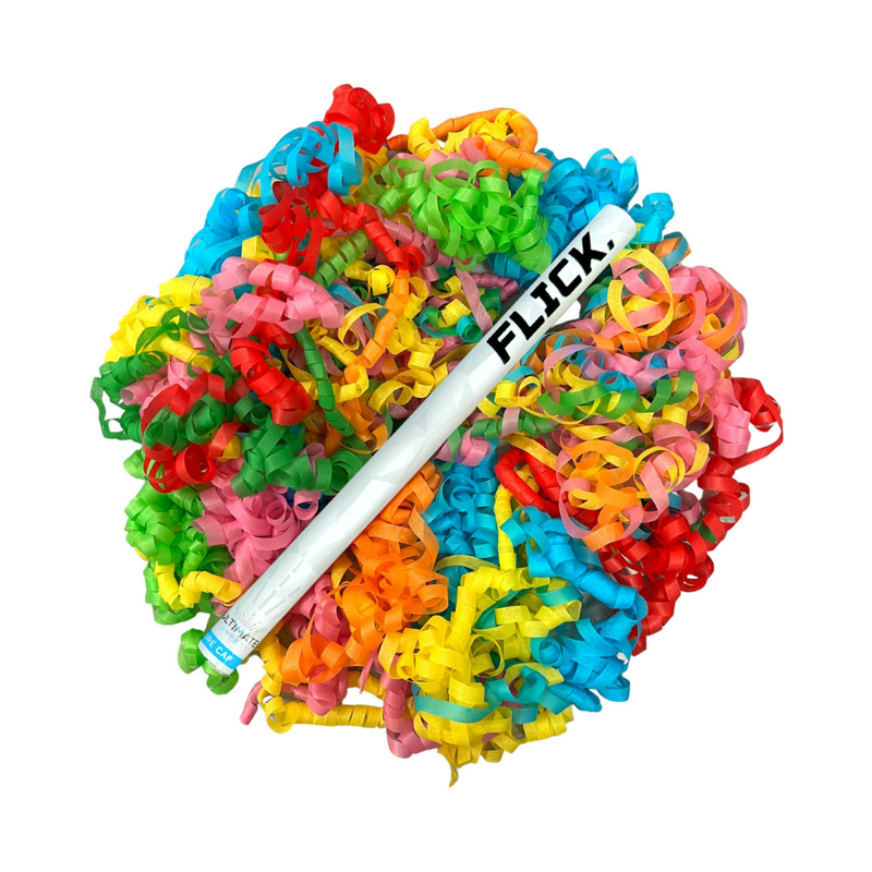 Multicolor Rainbow Streamer Flick Stick - 14" (Pack of 8)