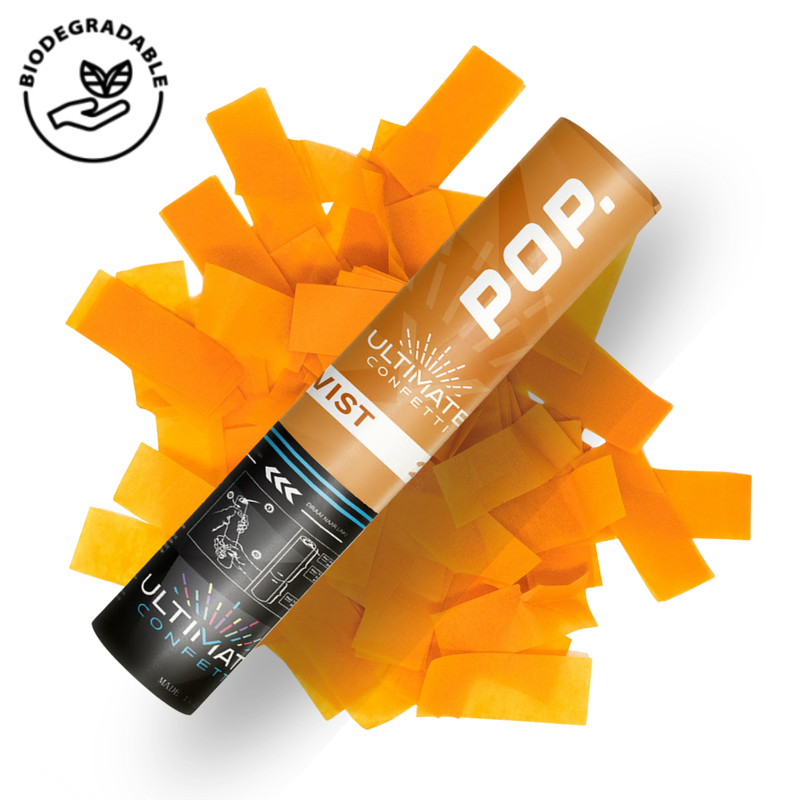 Orange Tissue - Handheld Confetti POP Cannon (12")