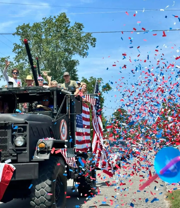 Red, White, Blue Tissue Confetti - Speed Load Cannon Sleeve (1/4lb)