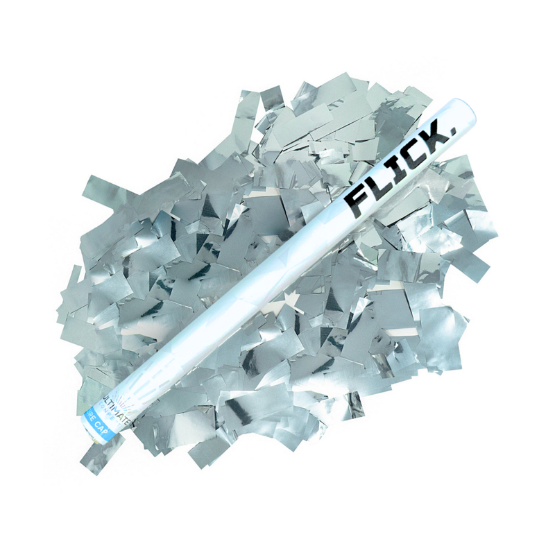 Silver Metallic Confetti Flick Stick - 14" (Pack of 8)