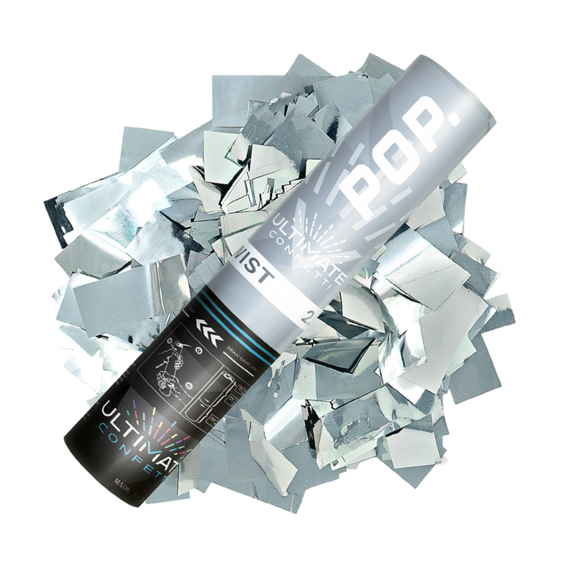 Silver Metallic-  Handheld Confetti POP Cannon (12")