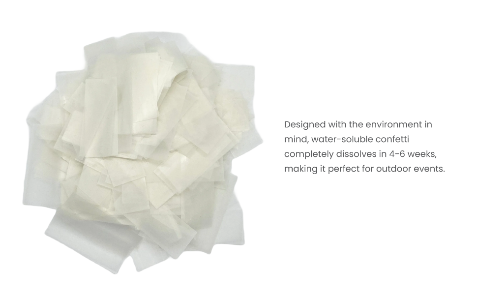 White Rice Paper Miniature Confetti - Squares - Water Soluble (1lb)