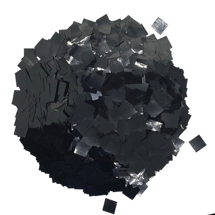 Black Metallic Foil Miniature Confetti - Squares (1lb) - Ultimate Confetti