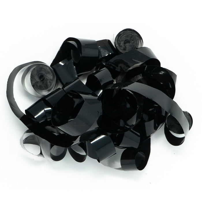 Black Metallic Foil Streamers - 20 Rolls (1" x 30') - Ultimate Confetti