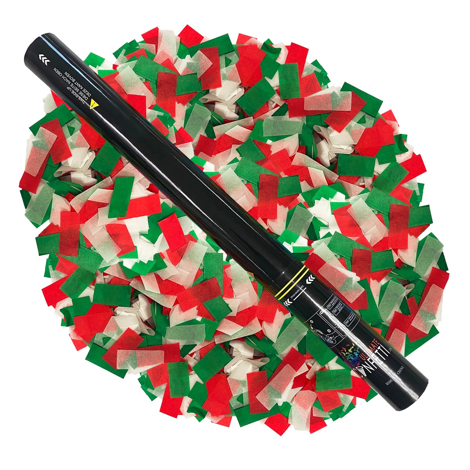 Green, White & Red Confetti Cannon — Ultimate Confetti