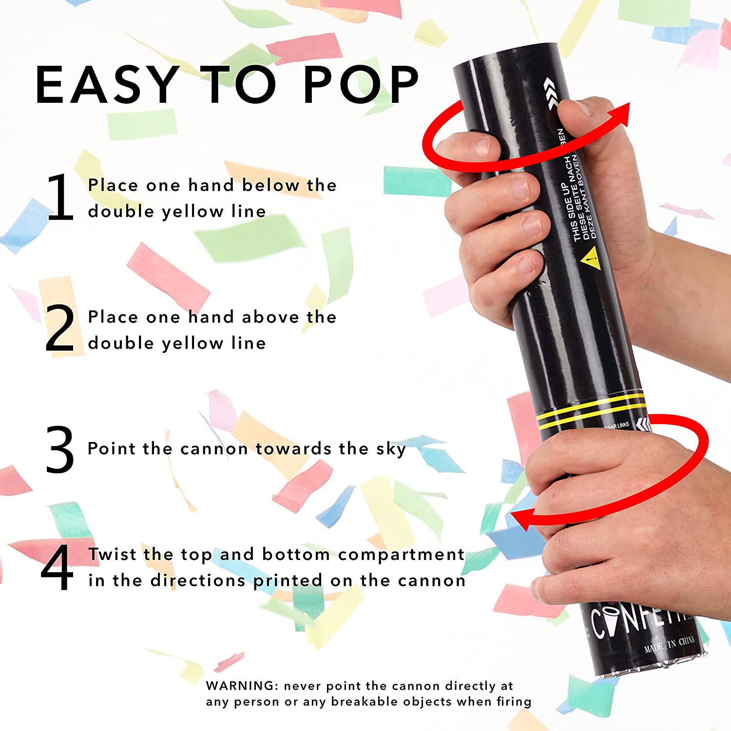 Handheld Confetti Popper Cannon - Empty Barrel (22