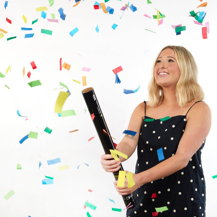 Multicolor Rainbow Tissue Paper - Handheld Confetti Popper Cannon (22") - Ultimate Confetti