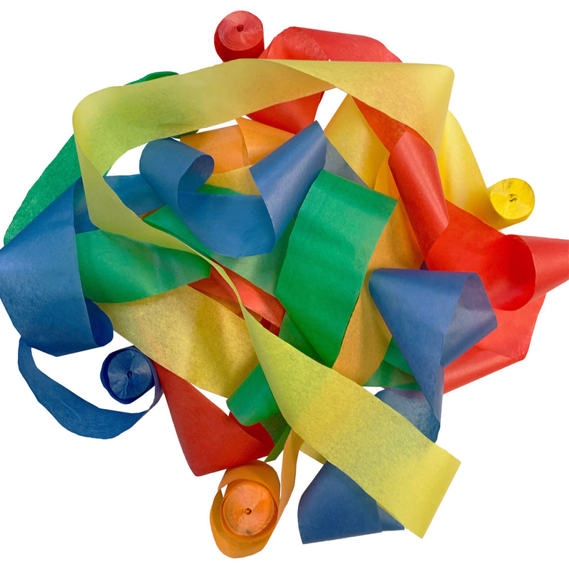 Multicolor Tissue Stadium Streamers - 10 Rolls (2" x 30')