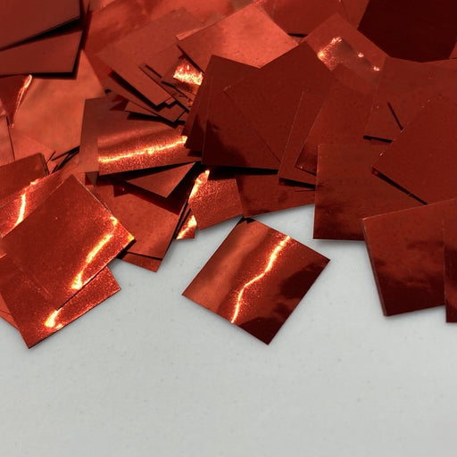 Red Metallic Foil Miniature Confetti - Squares (1lb) - Ultimate Confetti