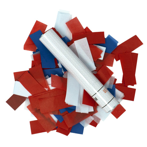 Red, White, Blue Tissue Confetti Flick Stick - 6" (Pack of 8) - Ultimate Confetti