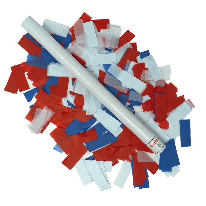 Red, White, Blue Tissue Paper Confetti Flick Stick - 14" (Pack of 8) - Ultimate Confetti