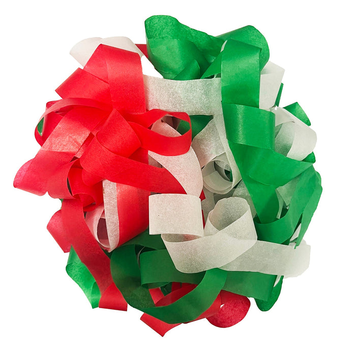 Red, White, Green Mix - Tissue Paper Streamers - 20 Rolls (1" x 30') - Ultimate Confetti