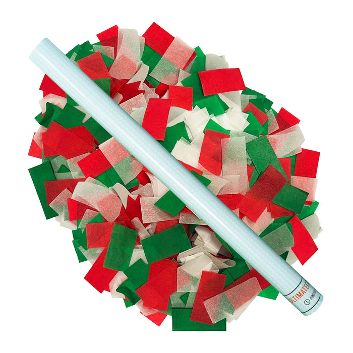 Red White Green Christmas Confetti Flick Stick 14 Ultimate Confetti