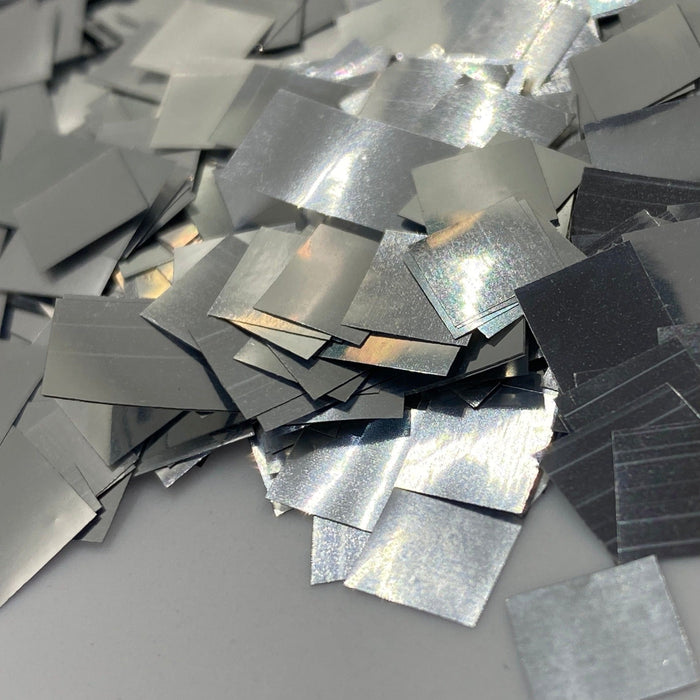 Silver Metallic Miniature Confetti - Squares (1lb) - Ultimate Confetti