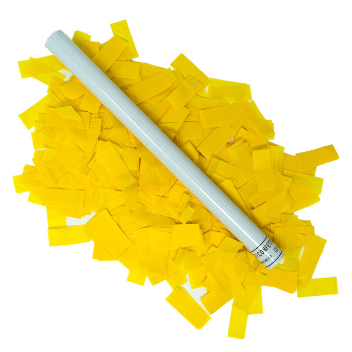 Yellow Tissue Paper Confetti Flick Stick - 14" (Pack of 8) - Ultimate Confetti