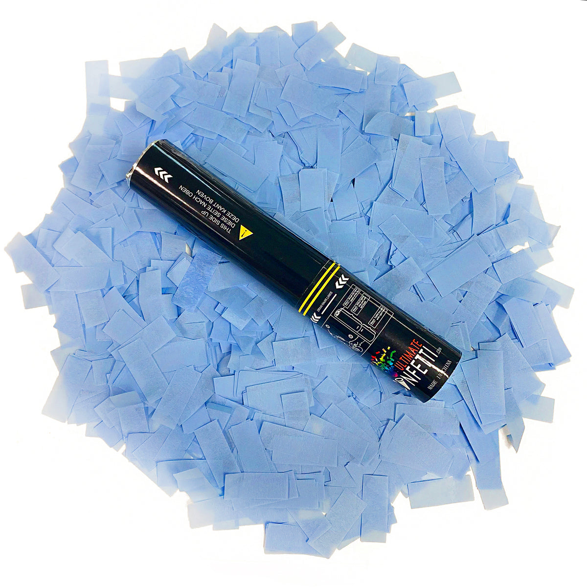 Gender Reveal Confetti Cannon - 2 Pack - Heart Shape Blue Confetti