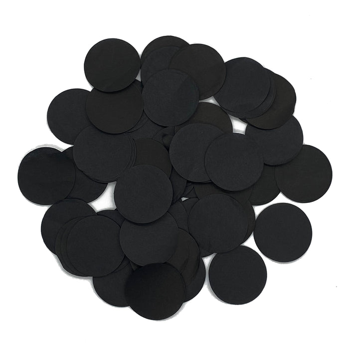 Black Tissue Paper Confetti Dots - 1" Circles