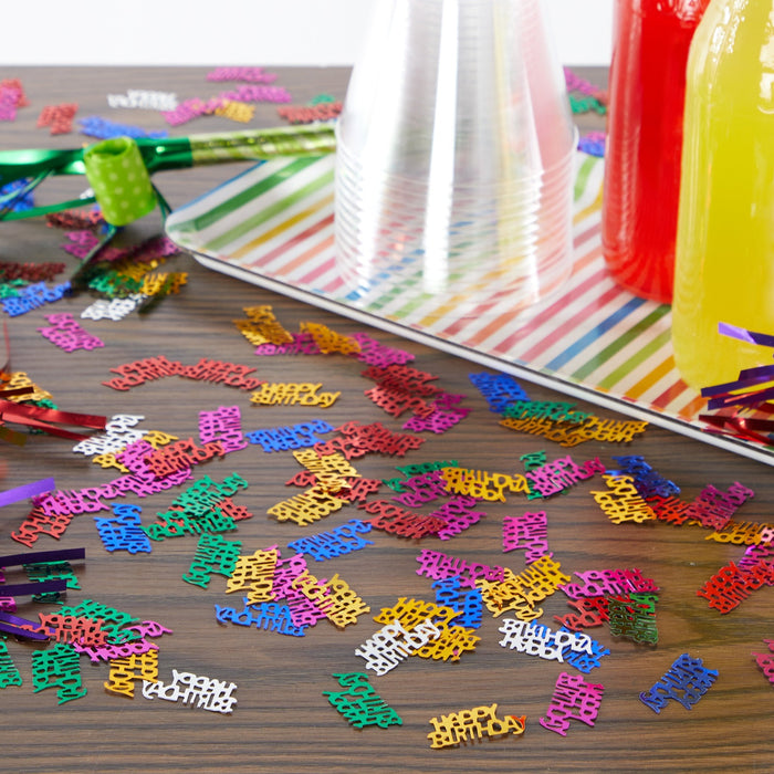 Metallic "Happy Birthday" - Table Confetti Decoration