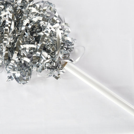 Silver Metallic Streamer Confetti Flick Stick (14")