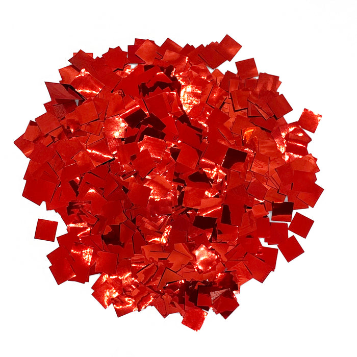 Red Metallic Glitter Confetti - Tiny Confetti Squares